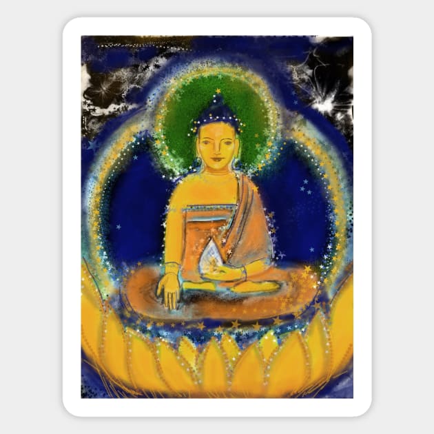 Ratnasambhava - yellow Buddha of the south Sticker by Visuddhi